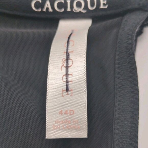 Cacique Lane Bryant Womens Front Close Black T Shirt Bra U/W Lace X Back 44D - Picture 4 of 9